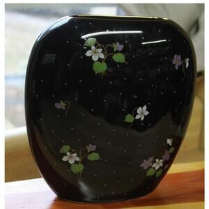 Vintage Toyo Vase Yamaji Japan Flowers Hand Painted Flowers